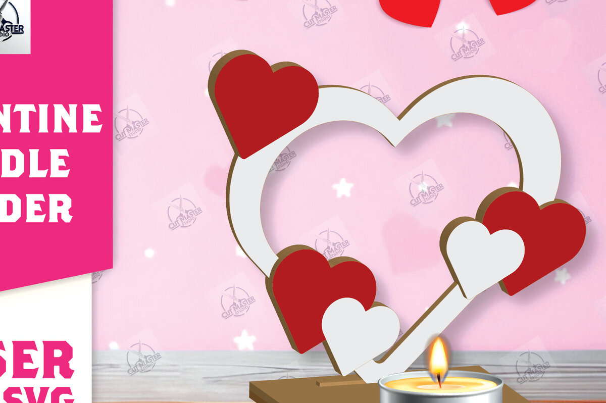 Intra απο ξύλο plywood 3mm-4mm πάχος – Κηροπήγιο Valentine Δίασταση  20x20 cm INTRAFABR-113193987