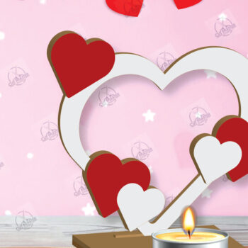 Intra απο ξύλο plywood 3mm-4mm πάχος – Κηροπήγιο Valentine Δίασταση  20x20 cm INTRAFABR-113193987 - Image 2