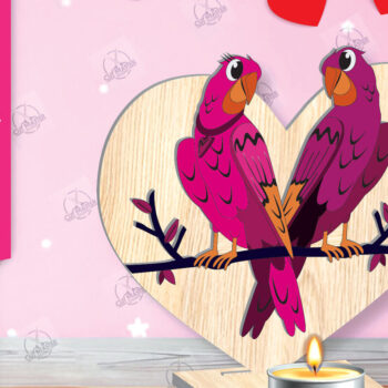 Intra απο ξύλο plywood 3mm-4mm πάχος – Κηροπήγιο Valentine Δίασταση  20x20 cm INTRAFABR-113194260 - Image 1