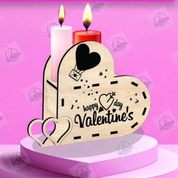 Intra απο ξύλο plywood 3mm-4mm πάχος – Κηροπήγιο Valentine Δίασταση  20x20 cm INTRAFABR-110467644 - Image 1