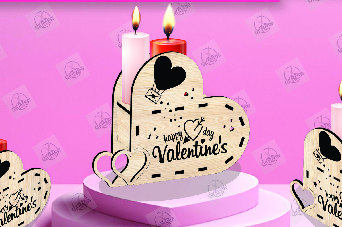 Intra απο ξύλο plywood 3mm-4mm πάχος – Κηροπήγιο Valentine Δίασταση  20x20 cm INTRAFABR-110467644