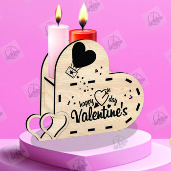 Intra απο ξύλο plywood 3mm-4mm πάχος – Κηροπήγιο Valentine Δίασταση  20x20 cm INTRAFABR-110467644 - Image 2