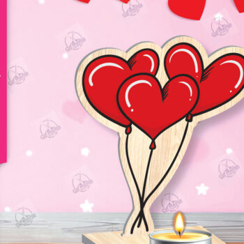 Intra απο ξύλο plywood 3mm-4mm πάχος – Κηροπήγιο Valentine Δίασταση  20x20 cm INTRAFABR-113194365 - Image 1