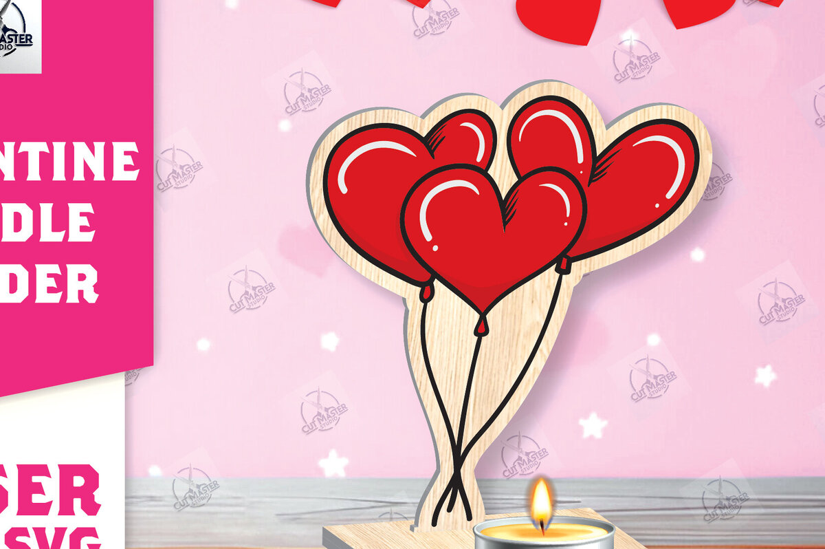 Intra απο ξύλο plywood 3mm-4mm πάχος – Κηροπήγιο Valentine Δίασταση  20x20 cm INTRAFABR-113194365