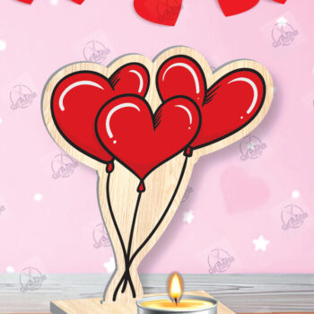 Intra απο ξύλο plywood 3mm-4mm πάχος – Κηροπήγιο Valentine Δίασταση  20x20 cm INTRAFABR-113194365 - Image 2