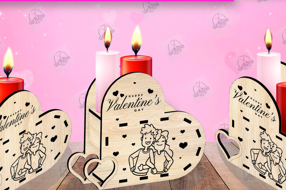 Intra απο ξύλο plywood 3mm-4mm πάχος – Κηροπήγιο Valentine Δίασταση  20x20 cm INTRAFABR-110515722