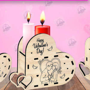 Intra απο ξύλο plywood 3mm-4mm πάχος – Κηροπήγιο Valentine Δίασταση  20x20 cm INTRAFABR-110515743