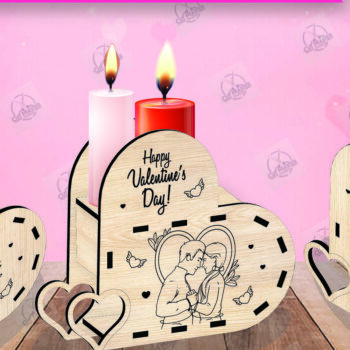 Intra απο ξύλο plywood 3mm-4mm πάχος – Κηροπήγιο Valentine Δίασταση  20x20 cm INTRAFABR-110515743 - Image 1