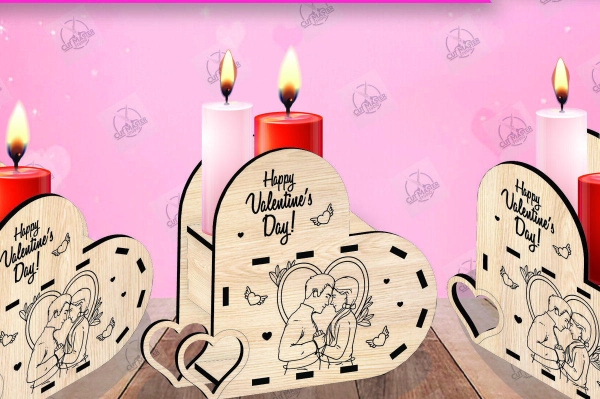 Intra απο ξύλο plywood 3mm-4mm πάχος – Κηροπήγιο Valentine Δίασταση  20x20 cm INTRAFABR-110515743