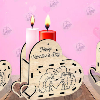 Intra απο ξύλο plywood 3mm-4mm πάχος – Κηροπήγιο Valentine Δίασταση  20x20 cm INTRAFABR-110515758 - Image 2