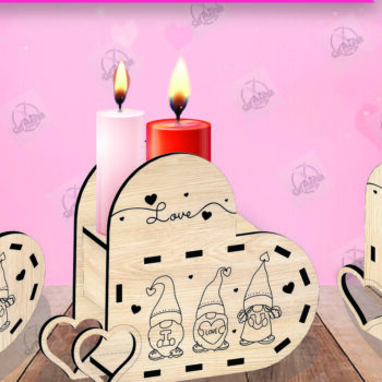 Intra απο ξύλο plywood 3mm-4mm πάχος – Κηροπήγιο Valentine Δίασταση  20x20 cm INTRAFABR-110515790 - Image 1