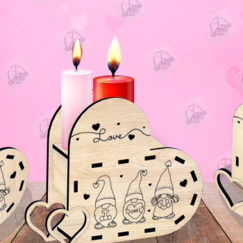 Intra απο ξύλο plywood 3mm-4mm πάχος – Κηροπήγιο Valentine Δίασταση  20x20 cm INTRAFABR-110515790 - Image 2