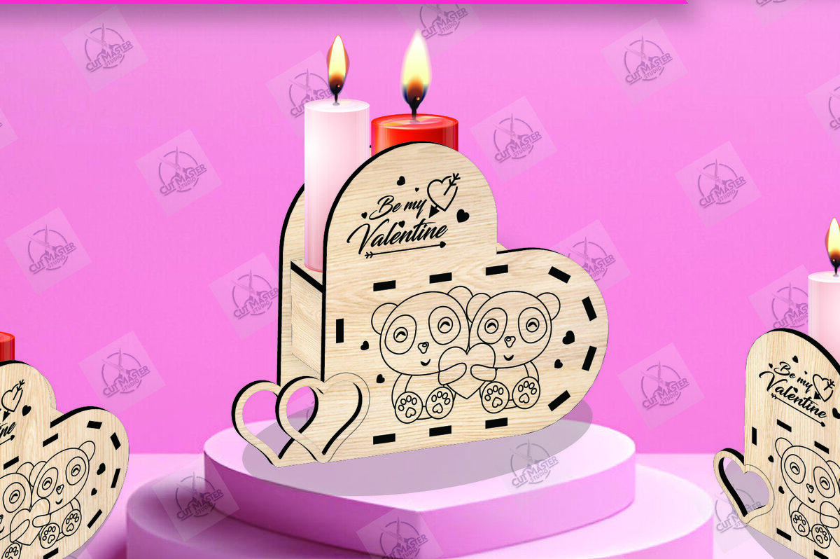 Intra απο ξύλο plywood 3mm-4mm πάχος – Κηροπήγιο Valentine Δίασταση  20x20 cm INTRAFABR-110467610