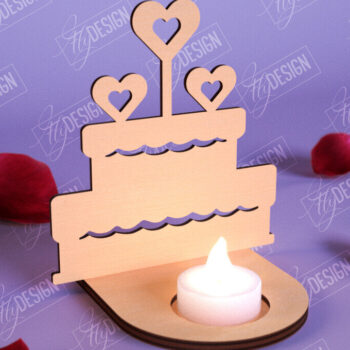 Intra απο ξύλο plywood 3mm-4mm πάχος – Πακέτο κεριών Valentine | CNC Δίασταση  20x20 cm INTRAFABR-110115817 - Image 3