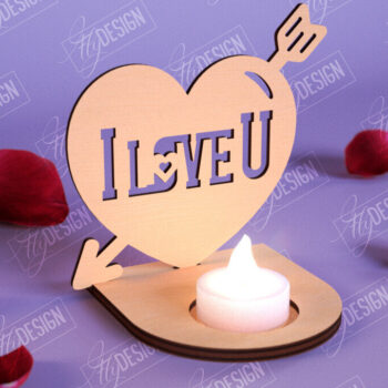 Intra απο ξύλο plywood 3mm-4mm πάχος – Πακέτο κεριών Valentine | CNC Δίασταση  20x20 cm INTRAFABR-110115817 - Image 6