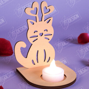 Intra απο ξύλο plywood 3mm-4mm πάχος – Πακέτο κεριών Valentine | CNC Δίασταση  20x20 cm INTRAFABR-110115817 - Image 9