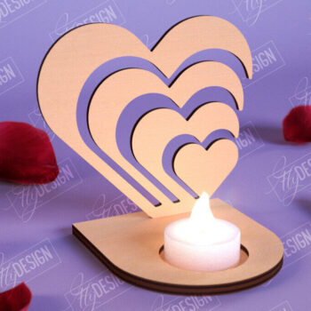 Intra απο ξύλο plywood 3mm-4mm πάχος – Πακέτο κεριών Valentine | CNC Δίασταση  20x20 cm INTRAFABR-110115817 - Image 10