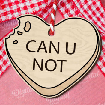 Intra απο ξύλο plywood 3mm-4mm πάχος – Valentine Candy Heart Ετικέτα δώρου Δίασταση  20x20 cm INTRAFABR-111987661 - Image 1