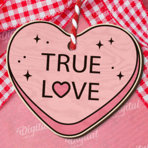 Intra απο ξύλο plywood 3mm-4mm πάχος – Valentine Candy Heart Ετικέτα δώρου Δίασταση  20x20 cm INTRAFABR-111987702