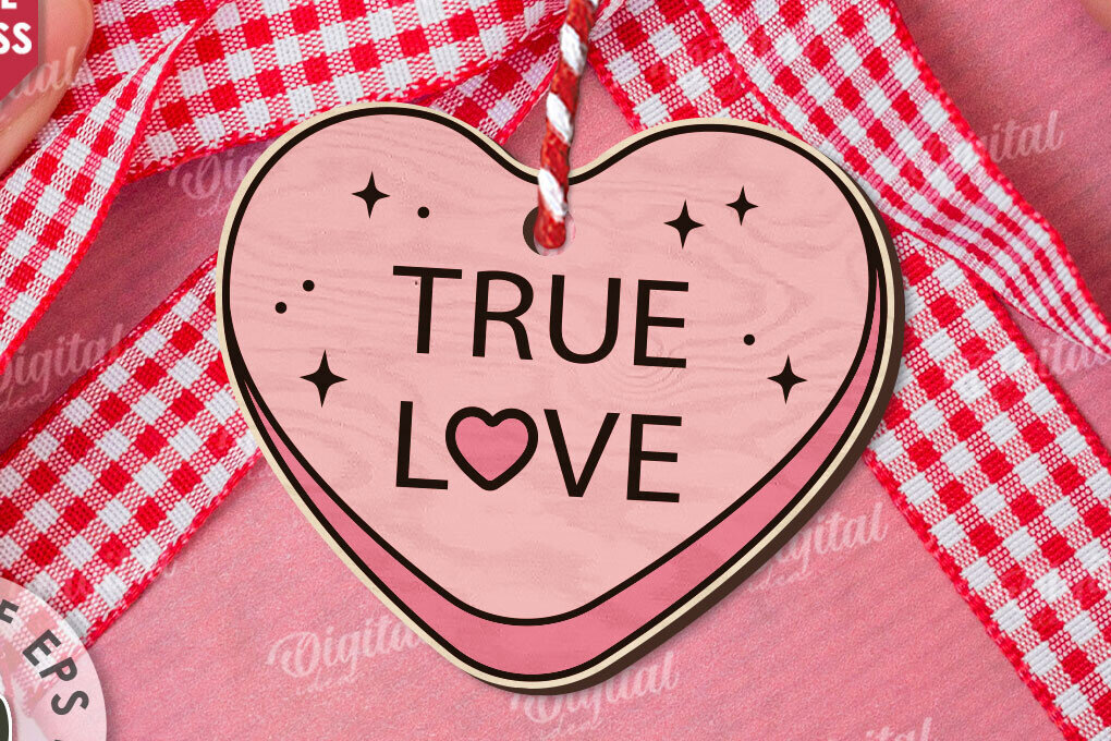 Intra απο ξύλο plywood 3mm-4mm πάχος – Valentine Candy Heart Ετικέτα δώρου Δίασταση  20x20 cm INTRAFABR-111987702