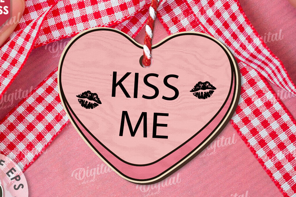 Intra απο ξύλο plywood 3mm-4mm πάχος – Valentine Candy Heart Ετικέτα δώρου Δίασταση  20x20 cm INTRAFABR-111987864