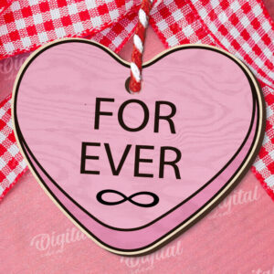 Intra απο ξύλο plywood 3mm-4mm πάχος – Valentine Candy Heart Ετικέτα δώρου Δίασταση  20x20 cm INTRAFABR-111987885