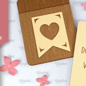 Intra απο ξύλο plywood 3mm-4mm πάχος – Κάρτα Αγίου Βαλεντίνου με θήκη Δίασταση  20x20 cm INTRAFABR-88361636 - Image 1