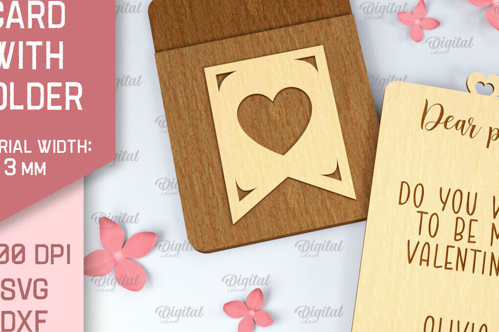 Intra απο ξύλο plywood 3mm-4mm πάχος – Κάρτα Αγίου Βαλεντίνου με θήκη Δίασταση  20x20 cm INTRAFABR-88361636
