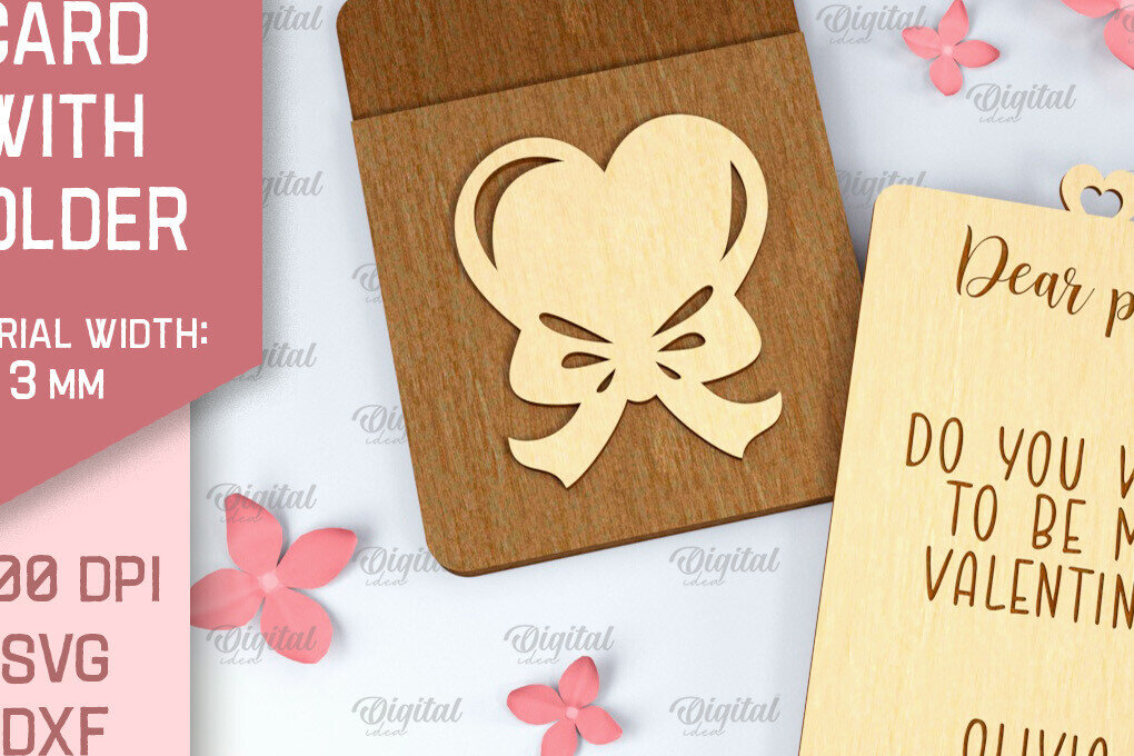 Intra απο ξύλο plywood 3mm-4mm πάχος – Κάρτα Αγίου Βαλεντίνου με θήκη Δίασταση  20x20 cm INTRAFABR-88361195