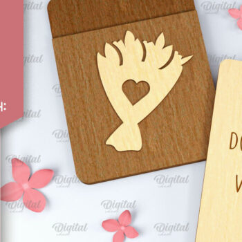 Intra απο ξύλο plywood 3mm-4mm πάχος – Κάρτα Αγίου Βαλεντίνου με θήκη Δίασταση  20x20 cm INTRAFABR-88361207 - Image 1