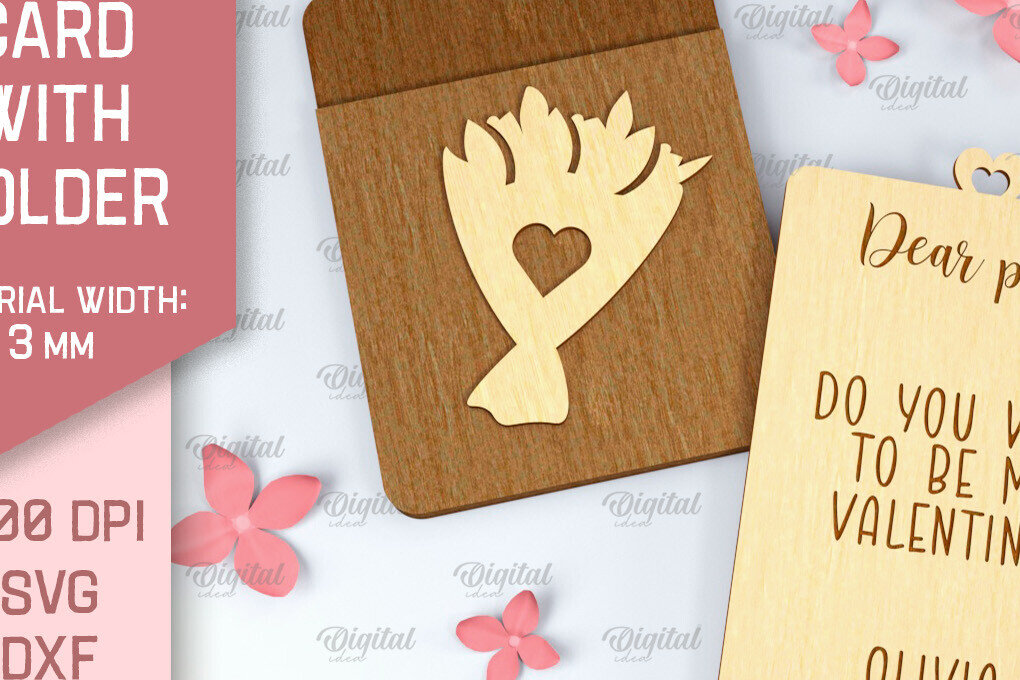 Intra απο ξύλο plywood 3mm-4mm πάχος – Κάρτα Αγίου Βαλεντίνου με θήκη Δίασταση  20x20 cm INTRAFABR-88361207