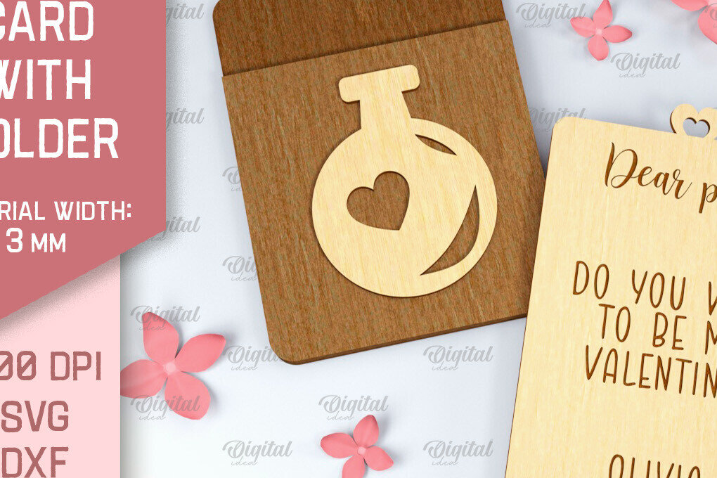 Intra απο ξύλο plywood 3mm-4mm πάχος – Κάρτα Αγίου Βαλεντίνου με θήκη Δίασταση  20x20 cm INTRAFABR-88361331