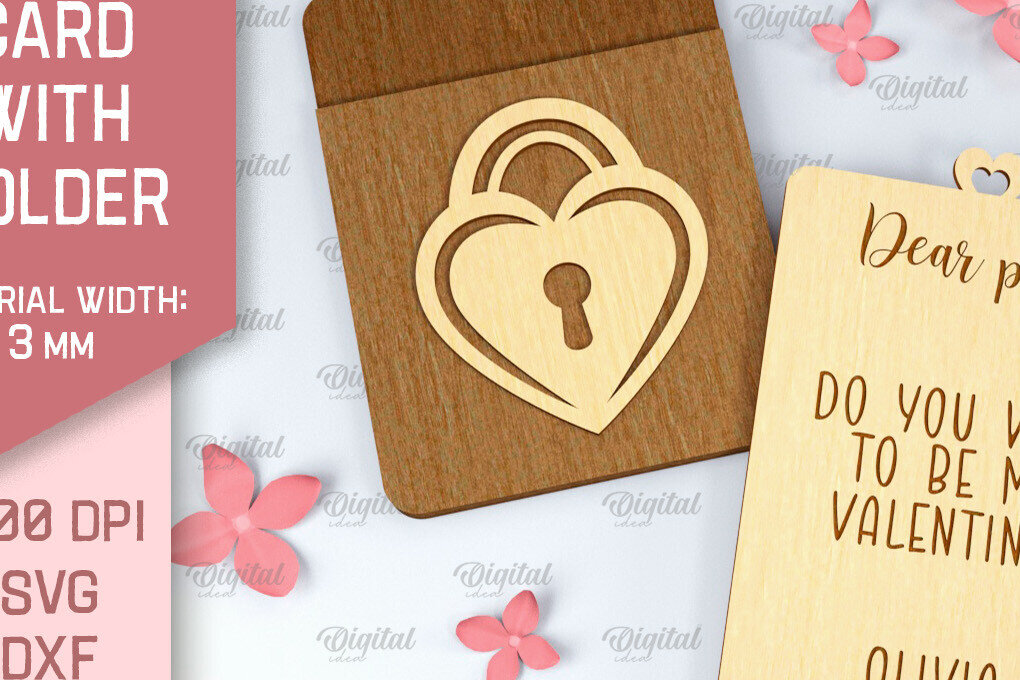 Intra απο ξύλο plywood 3mm-4mm πάχος – Κάρτα Αγίου Βαλεντίνου με θήκη Δίασταση  20x20 cm INTRAFABR-88361554