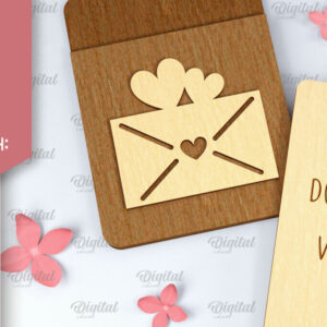 Intra απο ξύλο plywood 3mm-4mm πάχος – Κάρτα Αγίου Βαλεντίνου με θήκη Δίασταση  20x20 cm INTRAFABR-88361017