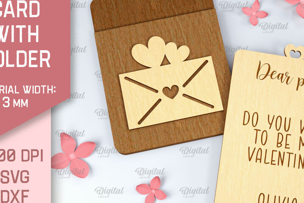 Intra απο ξύλο plywood 3mm-4mm πάχος – Κάρτα Αγίου Βαλεντίνου με θήκη Δίασταση  20x20 cm INTRAFABR-88361017