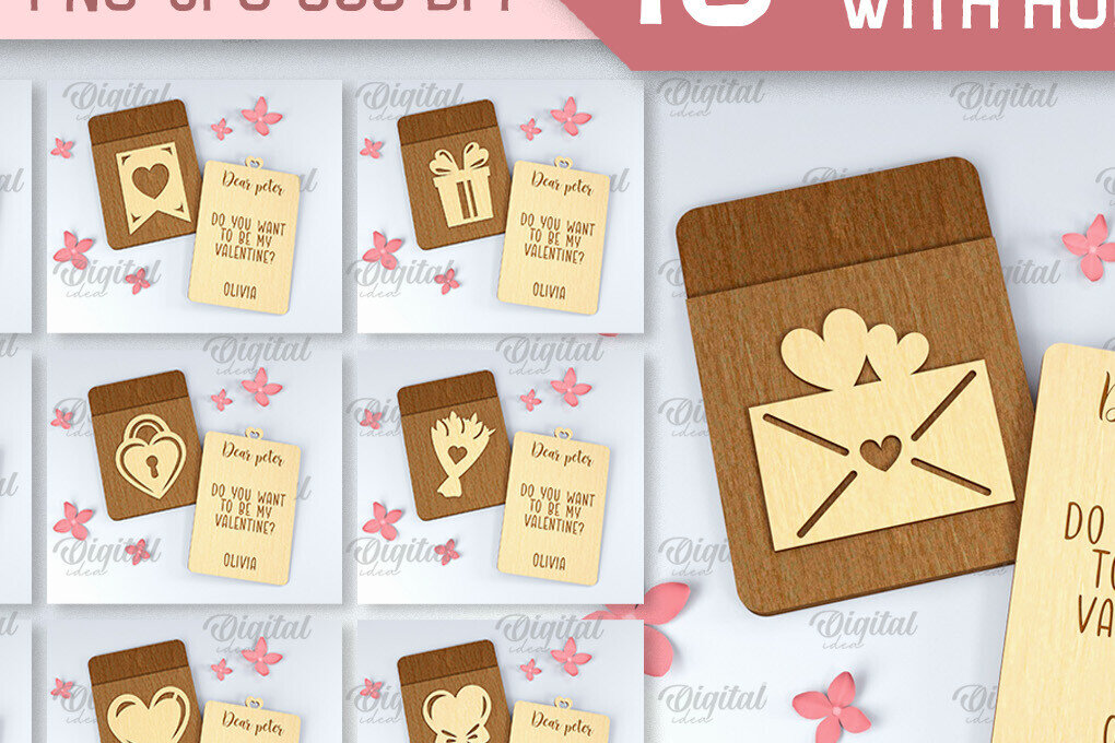 Intra απο ξύλο plywood 3mm-4mm πάχος – Κάρτα Αγίου Βαλεντίνου με Πακέτο Δίασταση  20x20 cm INTRAFABR-88612129