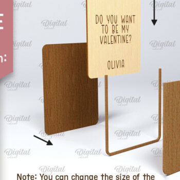 Intra απο ξύλο plywood 3mm-4mm πάχος – Κάρτα Αγίου Βαλεντίνου με Πακέτο Δίασταση  20x20 cm INTRAFABR-88612129 - Image 2