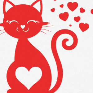 Intra απο ξύλο plywood 3mm-4mm πάχος – Valentine Cat Design 1 Δίασταση  40x30 cm INTRAFABR-115149664
