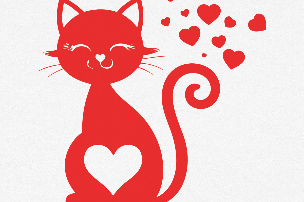 Intra απο ξύλο plywood 3mm-4mm πάχος – Valentine Cat Design 1 Δίασταση  40x30 cm INTRAFABR-115149664
