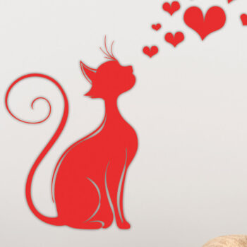 Intra απο ξύλο plywood 3mm-4mm πάχος – Valentine Cat Design 10 Δίασταση  40x30 cm INTRAFABR-115463133 - Image 1