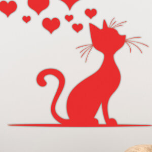 Intra απο ξύλο plywood 3mm-4mm πάχος – Valentine Cat Design 12 Δίασταση  40x30 cm INTRAFABR-115521406