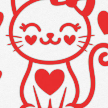 Intra απο ξύλο plywood 3mm-4mm πάχος – Valentine Cat Design 13 Δίασταση  40x30 cm INTRAFABR-115521493 - Image 2