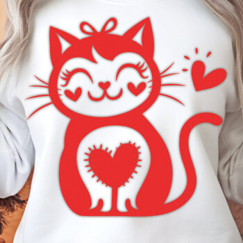 Intra απο ξύλο plywood 3mm-4mm πάχος – Valentine Cat Design 16 Δίασταση  40x30 cm INTRAFABR-115766421 - Image 1