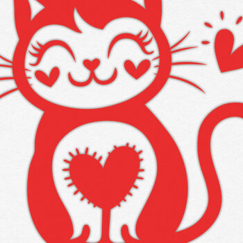 Intra απο ξύλο plywood 3mm-4mm πάχος – Valentine Cat Design 16 Δίασταση  40x30 cm INTRAFABR-115766421 - Image 3