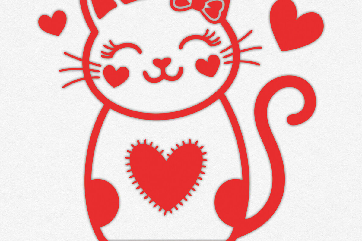 Intra απο ξύλο plywood 3mm-4mm πάχος – Valentine Cat Design 17 Δίασταση  40x30 cm INTRAFABR-115766512