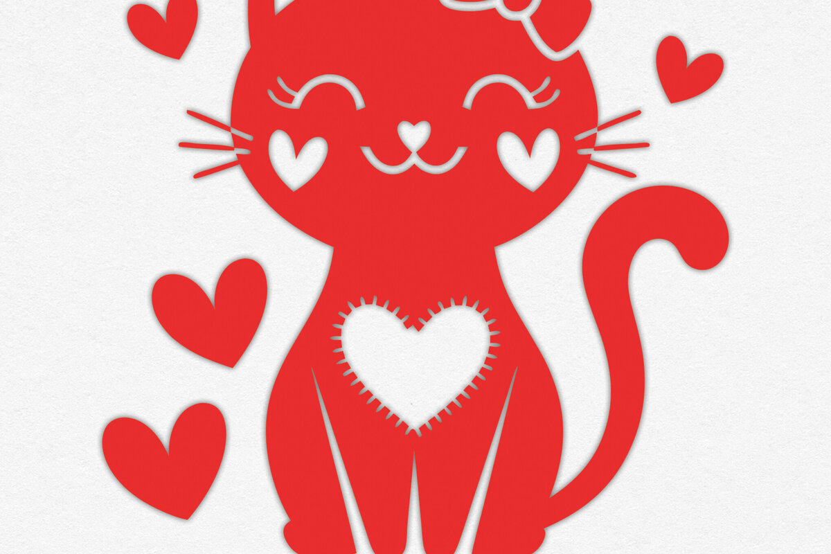 Intra απο ξύλο plywood 3mm-4mm πάχος – Valentine Cat Design 18 Δίασταση  40x30 cm INTRAFABR-115766583