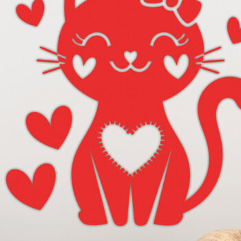 Intra απο ξύλο plywood 3mm-4mm πάχος – Valentine Cat Design 18 Δίασταση  40x30 cm INTRAFABR-115766583 - Image 3