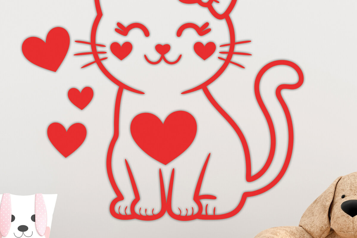 Intra απο ξύλο plywood 3mm-4mm πάχος – Valentine Cat Design 19 Δίασταση  40x30 cm INTRAFABR-115766609