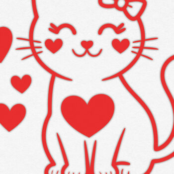 Intra απο ξύλο plywood 3mm-4mm πάχος – Valentine Cat Design 19 Δίασταση  40x30 cm INTRAFABR-115766609 - Image 2