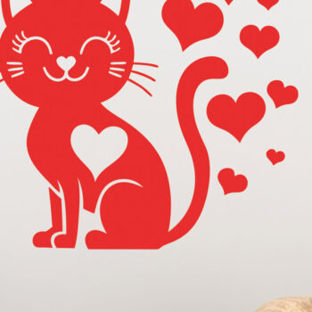 Intra απο ξύλο plywood 3mm-4mm πάχος – Valentine Cat Design 2 Δίασταση  40x30 cm INTRAFABR-115149724 - Image 1
